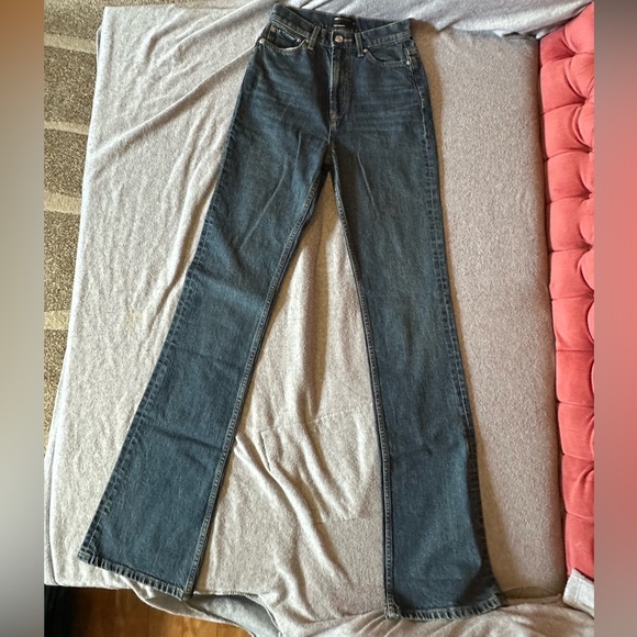 ASOS Blue Flare Wide Leg Jeans - Picture 2 of 5